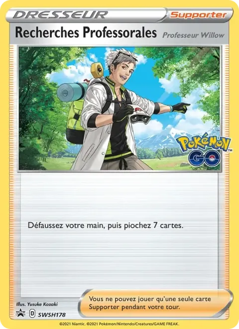 Carte Pokémon Recherches Professorales SWSH178, extension Promo SWSH