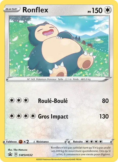 Carte Pokémon Ronflex SWSH032, extension Promo SWSH