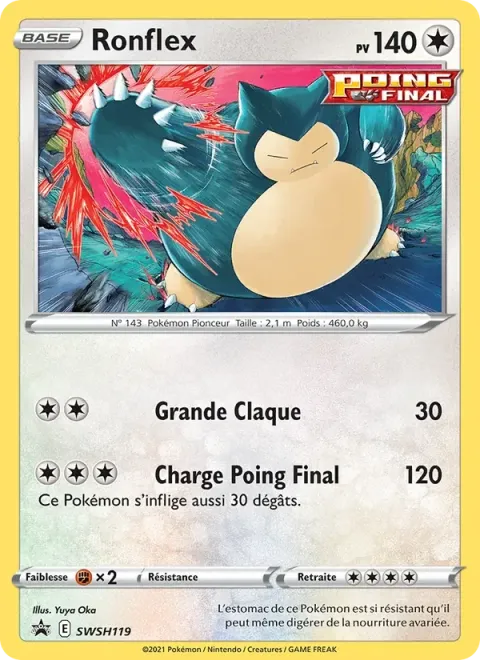 Carte Pokémon Ronflex SWSH119, extension Promo SWSH