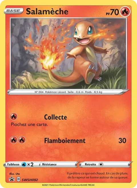 Carte Pokémon Salamèche SWSH092, extension Promo SWSH