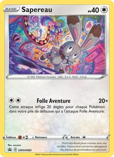 Carte Pokémon Sapereau SWSH082, extension Promo SWSH