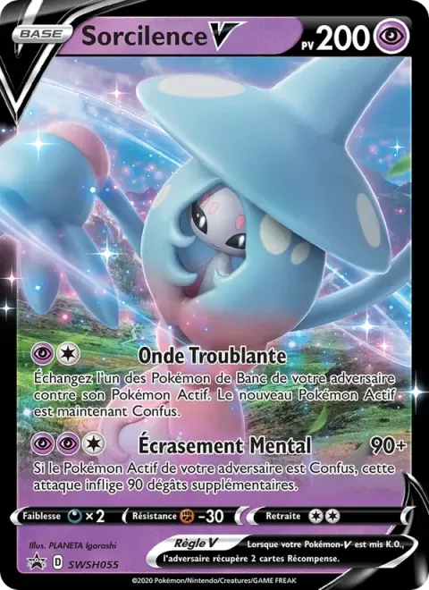 Carte Pokémon Sorcilence V SWSH055, extension Promo SWSH