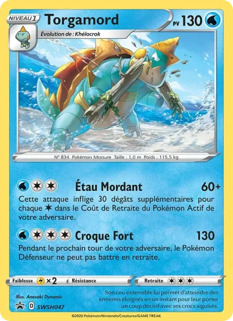 Carte Pokémon Torgamord SWSH047, extension Promo SWSH