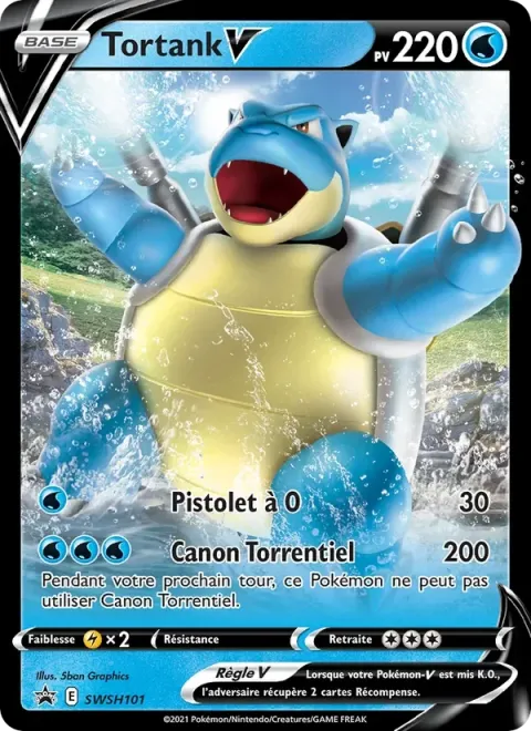 Carte Pokémon Tortank V SWSH101, extension Promo SWSH