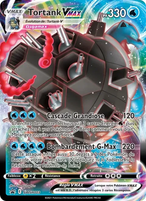 Carte Pokémon Tortank VMAX SWSH103, extension Promo SWSH