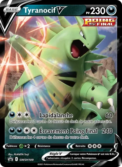 Carte Pokémon Tyranocif V SWSH109, extension Promo SWSH