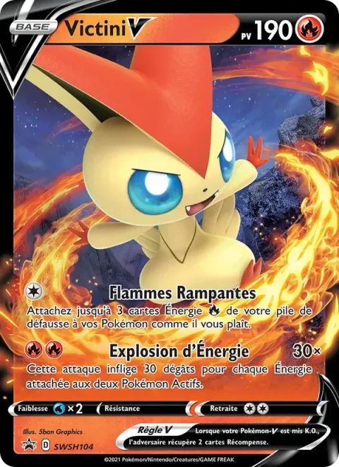 Carte Pokémon Victini V SWSH104, extension Promo SWSH
