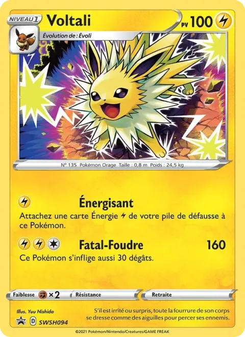 Carte Pokémon Voltali SWSH094, extension Promo SWSH