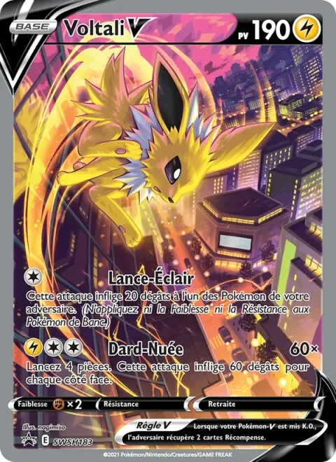 Carte Pokémon Voltali V SWSH183, extension Promo SWSH