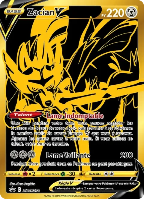 Carte Pokémon Zacian V SWSH076, extension Promo SWSH