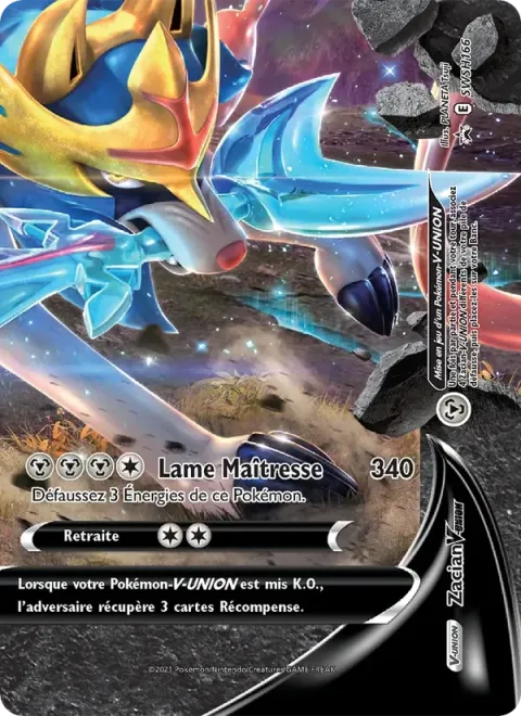 Carte Pokémon Zacian V-UNION SWSH166, extension Promo SWSH