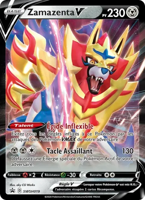 Carte Pokémon Zamazenta V SWSH019, extension Promo SWSH