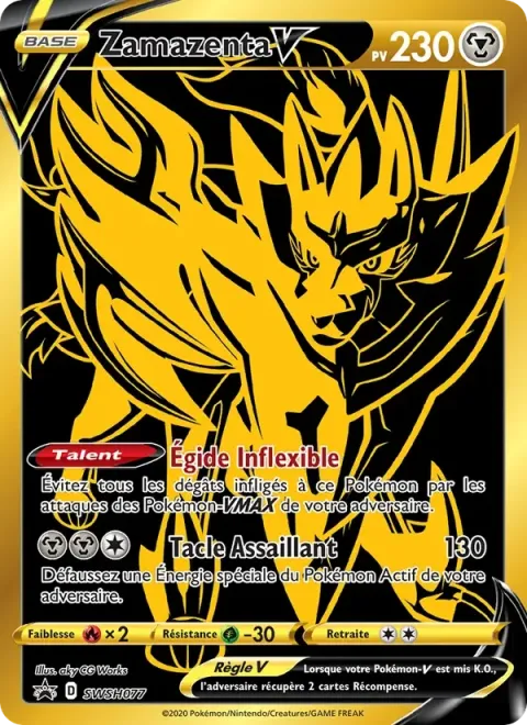 Carte Pokémon Zamazenta V SWSH077, extension Promo SWSH