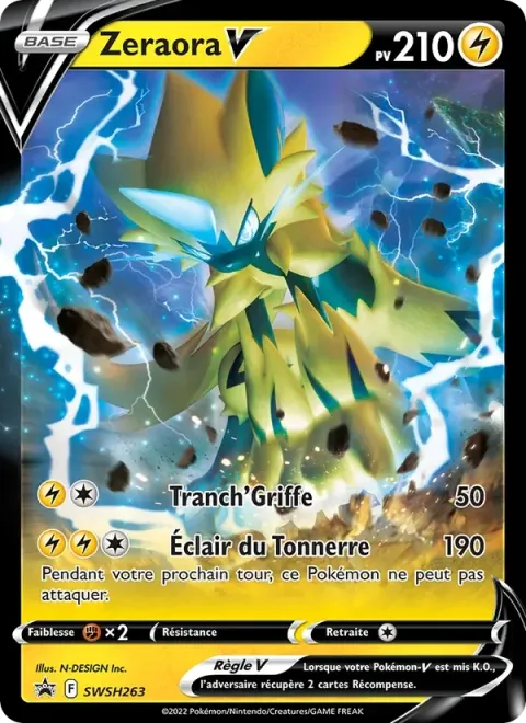 Carte Pokémon Zeraora V SWSH263, extension Promo SWSH