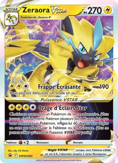 Carte Pokémon Zeraora VSTAR SWSH265, extension Promo SWSH