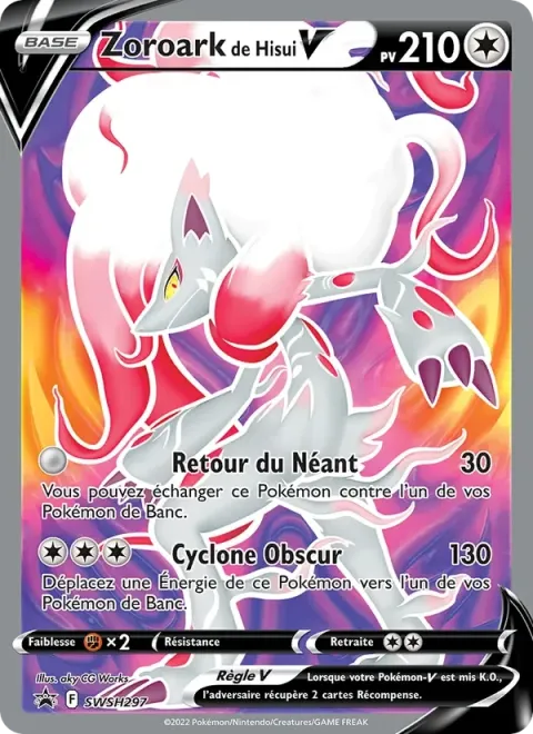 Carte Pokémon Zoroark de Hisui V SWSH297, extension Promo SWSH