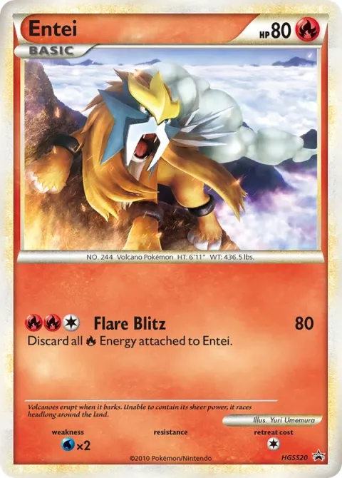 Carte Pokémon Entei HGSS20, extension Promo HGSS
