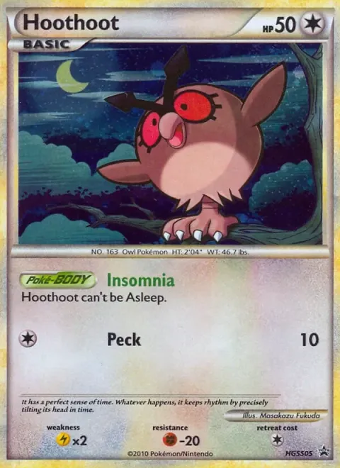 Carte Pokémon Hoothoot HGSS05, extension Promo HGSS