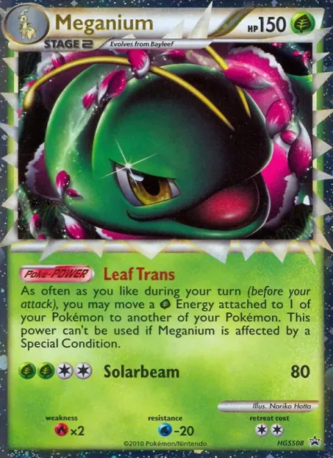Carte Pokémon Méganium HGSS08, extension Promo HGSS