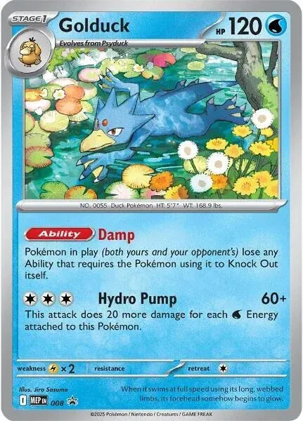 Carte Pokémon Akwakwak 008, extension MEP Black Star Promos