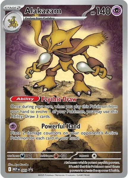 Carte Pokémon Alakazam 009, extension MEP Black Star Promos