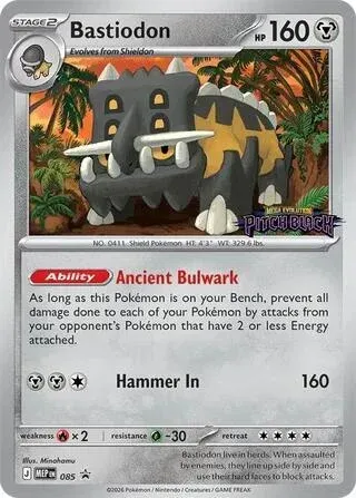 Carte Pokémon Bastiodon 085, extension MEP Black Star Promos
