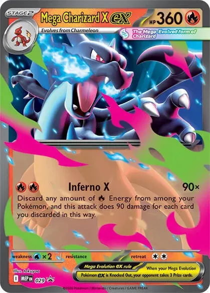 Carte Pokémon Méga-Dracaufeu X-ex 029, extension MEP Black Star Promos