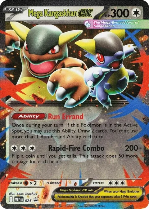 Carte Pokémon Méga-Kangourex-ex 025, extension MEP Black Star Promos
