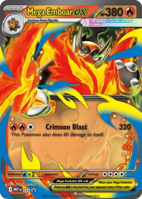 Carte Pokémon Méga-Roitiflam-ex 035, extension MEP Black Star Promos