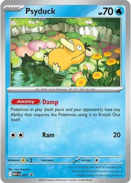 Carte Pokémon Psykokwak 007, extension MEP Black Star Promos