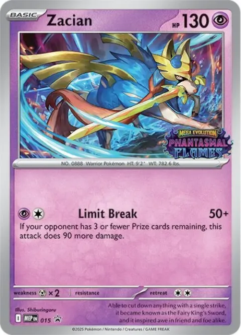 Carte Pokémon Zacian 015, extension MEP Black Star Promos