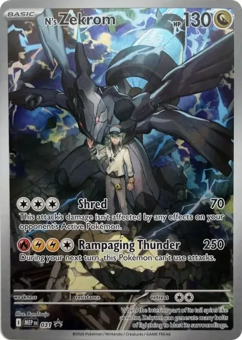 Carte Pokémon Zekrom de N 031, extension MEP Black Star Promos