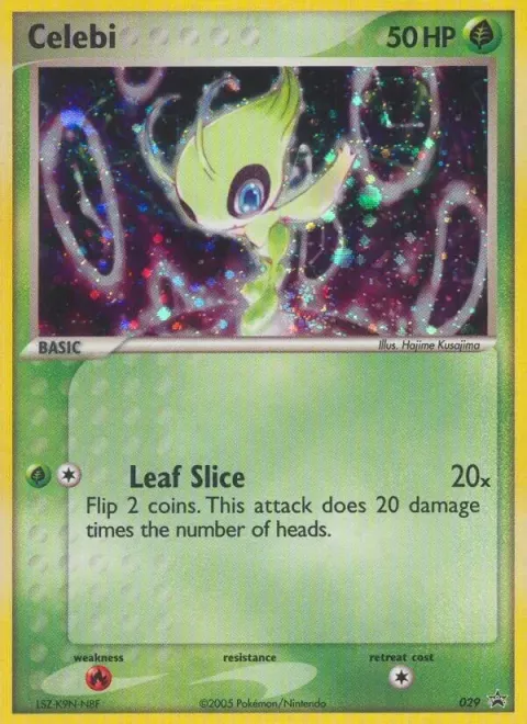 Carte Pokémon Celebi 29, extension Promo Nintendo
