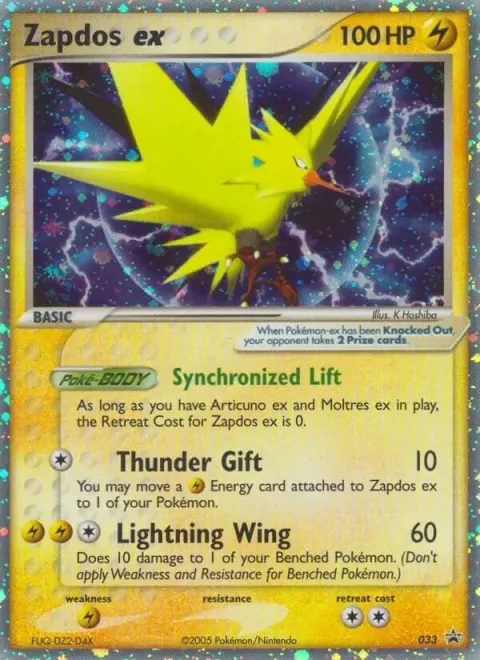 Carte Pokémon Electhor ex 33, extension Promo Nintendo