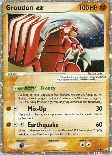 Carte Pokémon Groudon ex 38, extension Promo Nintendo