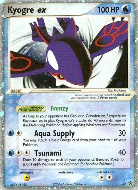 Carte Pokémon Kyogre ex 37, extension Promo Nintendo