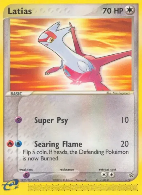 Carte Pokémon Latias 14, extension Promo Nintendo
