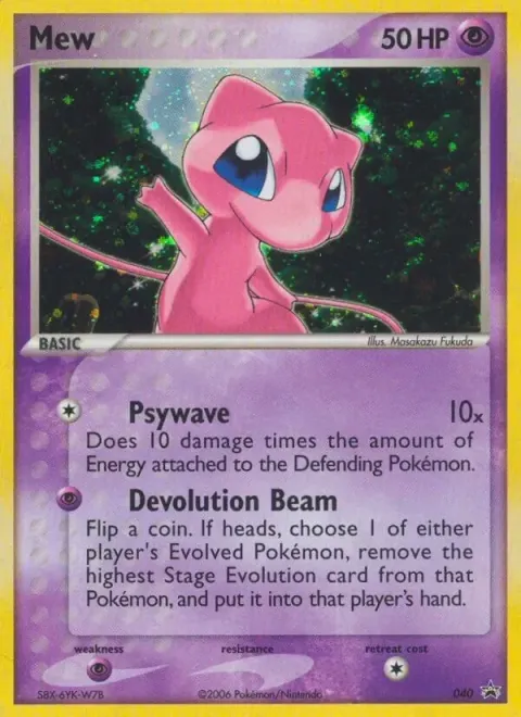Carte Pokémon Mew 40, extension Promo Nintendo