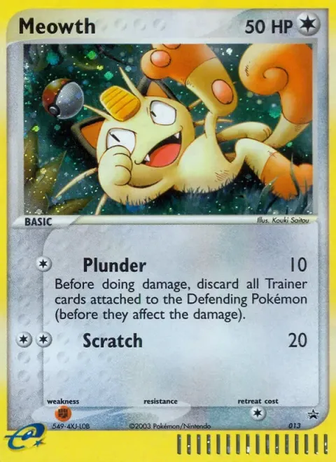 Carte Pokémon Miaouss 13, extension Promo Nintendo