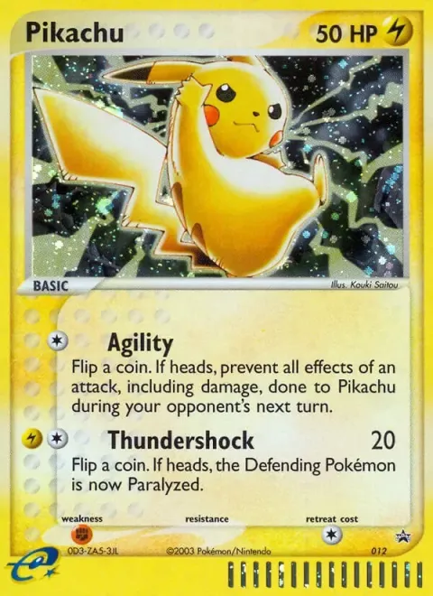 Carte Pokémon Pikachu 12, extension Promo Nintendo