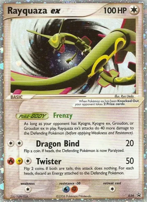 Carte Pokémon Rayquaza ex 39, extension Promo Nintendo
