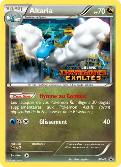 Carte Pokémon Altaria BW48, extension Promo BW