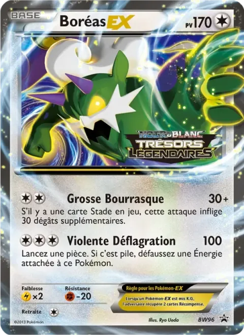 Carte Pokémon Boréas ex BW96, extension Promo BW