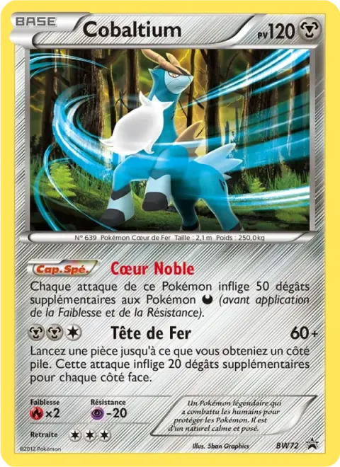 Carte Pokémon Cobaltium BW72, extension Promo BW