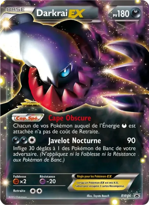 Carte Pokémon Darkrai ex BW46, extension Promo BW