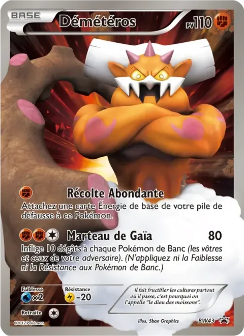 Carte Pokémon Démétéros BW43, extension Promo BW