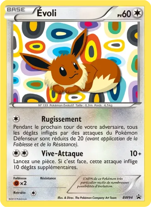 Carte Pokémon Évoli BW94, extension Promo BW