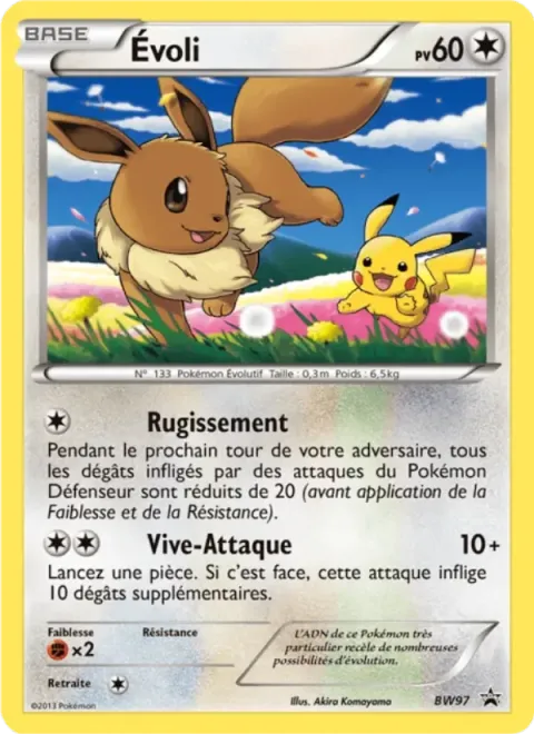 Carte Pokémon Évoli BW97, extension Promo BW