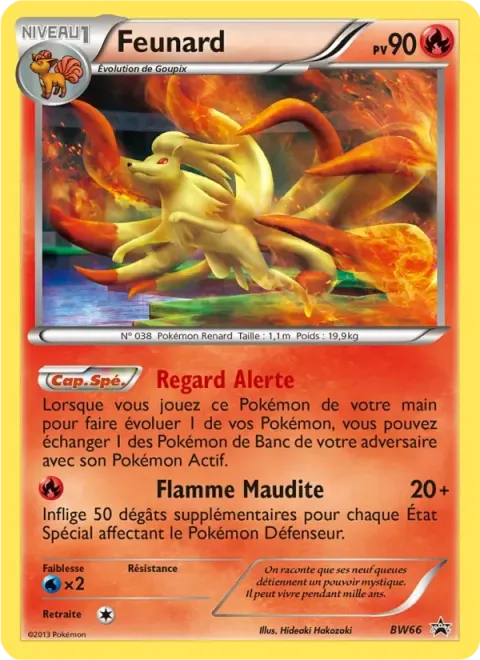 Carte Pokémon Feunard BW66, extension Promo BW
