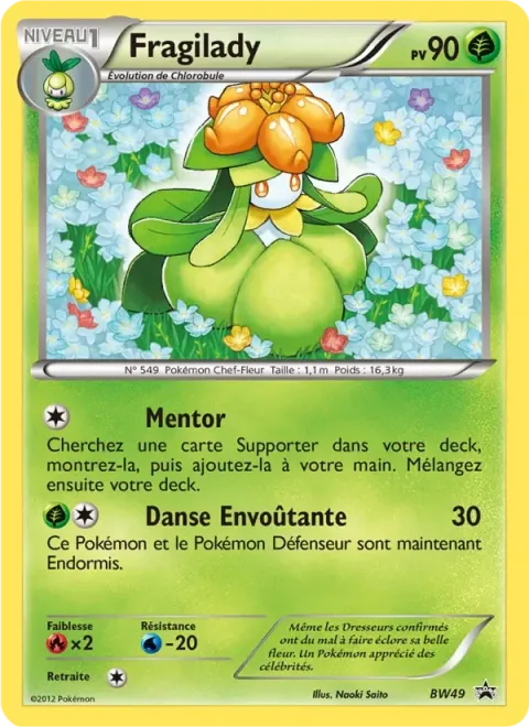 Carte Pokémon Fragilady BW49, extension Promo BW